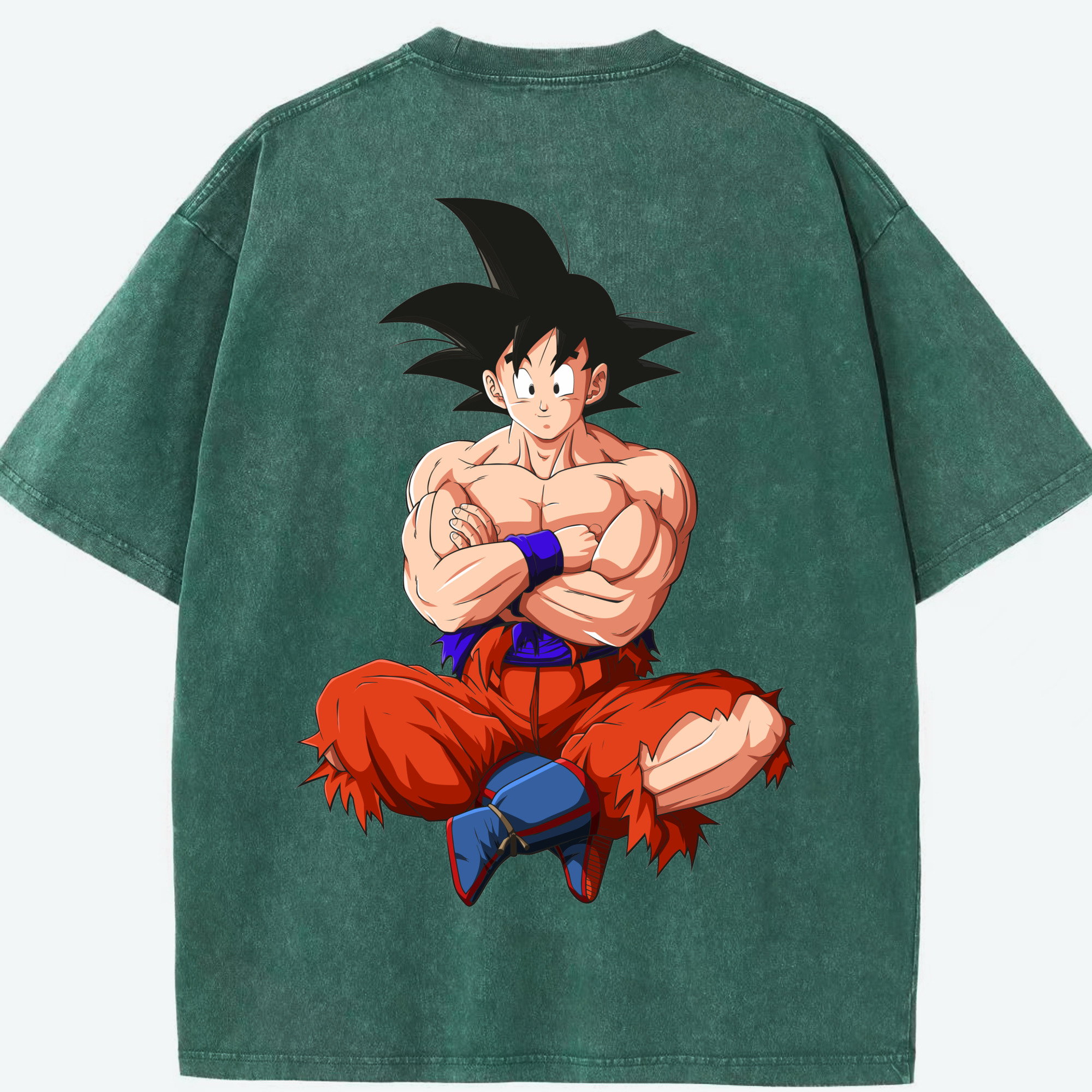 （画像用） ドラゴンボール 孫悟空（そん ごくう）Son Goku カカロット DRAGON BALL Kakarotto 綿100% ヴィンテージ風 半袖Tシャツ（背面プリント）